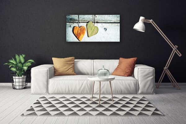 Obraz na plátne Srdce drevo umenie 100x50 cm