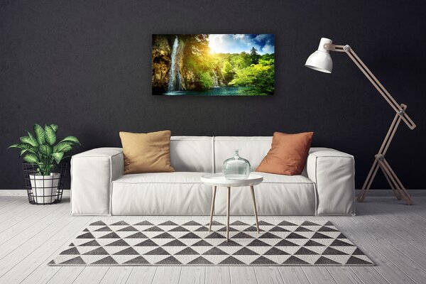 Obraz na plátne Vodopád stromy príroda 100x50 cm