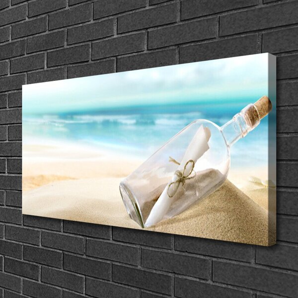 Obraz na plátne Pláž fľaša list umenie 100x50 cm