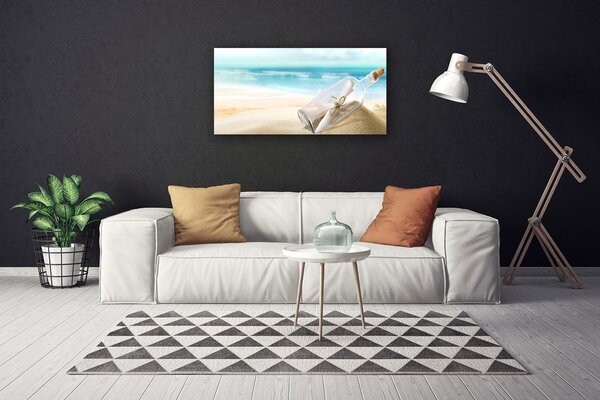 Obraz na plátne Pláž fľaša list umenie 100x50 cm