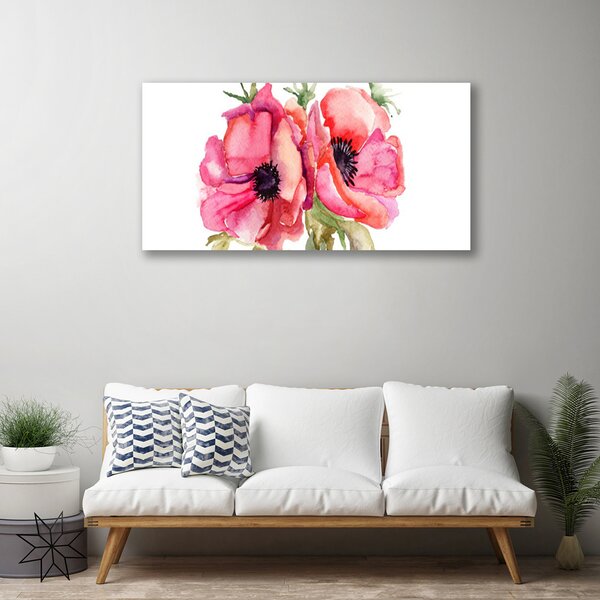 Obraz na plátne Kvety akvarely 100x50 cm