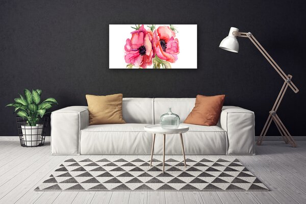 Obraz na plátne Kvety akvarely 100x50 cm