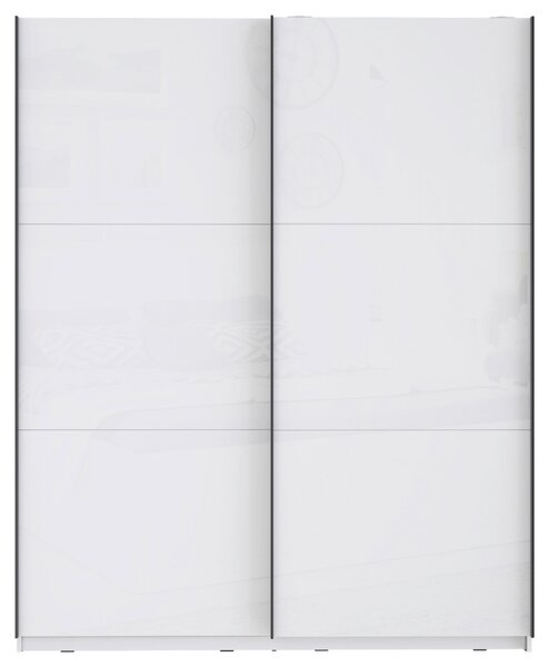 ŠAT. SKRIŇA S POSUV. DVERAMI, biela, biela s vysokým leskom, 170,3/209,7/61,2 cm home24 - Skrine