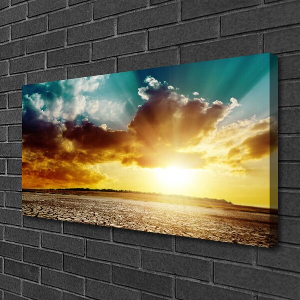 Obraz na plátne Slnko púšť krajina 100x50 cm