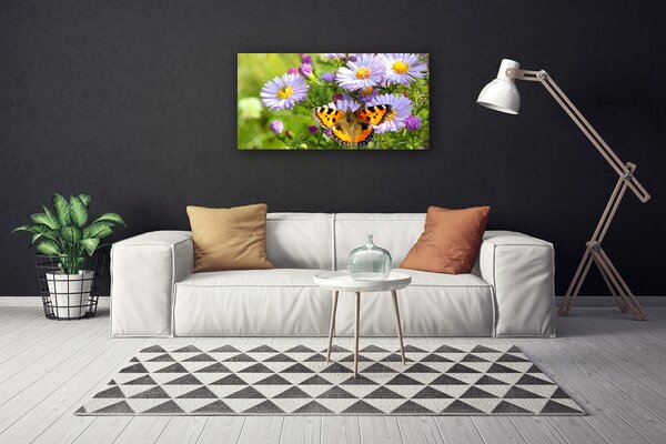 Obraz na plátne Kvety motýľ príroda 100x50 cm