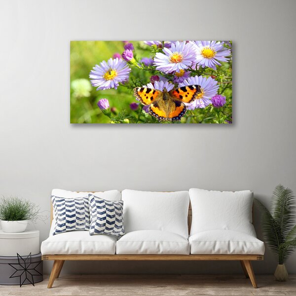 Obraz na plátne Kvety motýľ príroda 100x50 cm