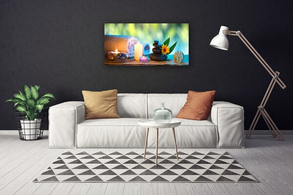 Obraz na plátne Sviečky uterák umenie 100x50 cm