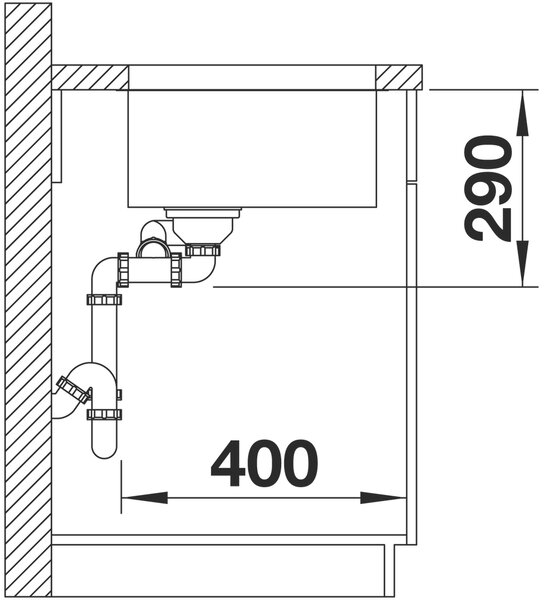 Blanco Andano 340/180-U, nerezový drez 585x440 mm, drez vľavo, hodvábny lesk, BLA-522979