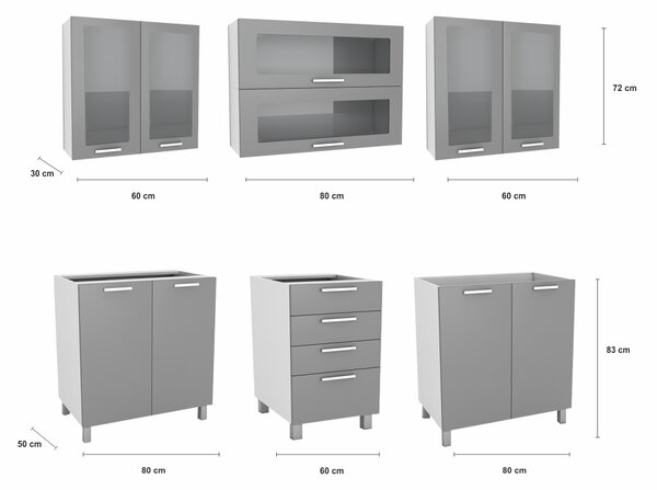Kuchynská linka EGINA reling 220/220