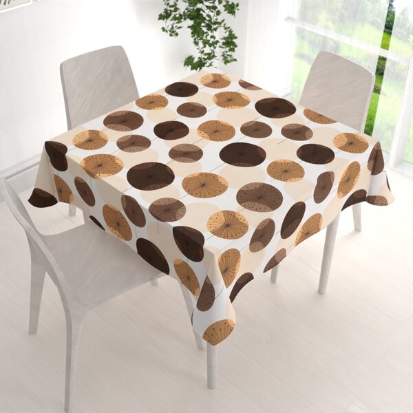 Biante Bavlnený štvorcový obrus Sandra SA-488 Hnedo-béžové designové púpavy 40x40 cm