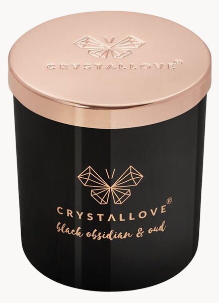 Sójová sviečka z čierneho obsidiánu (Oud Crystallove)