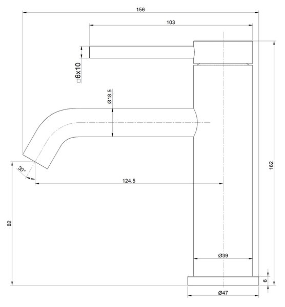 Invena Dropia, umývadlová batéria, h-162, čierna matná, INV-BU-15-004-J