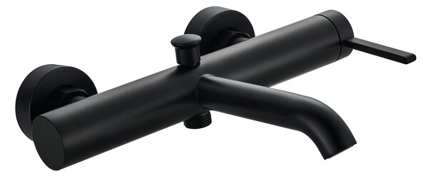 Invena Dropia, nástenná vaňová batéria, čierna matná, INV-BW-15-004-J