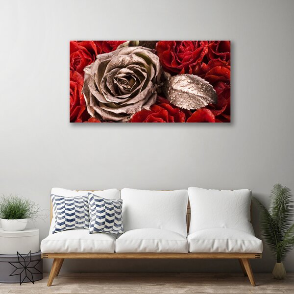 Obraz na plátne Ruže kvety 100x50 cm