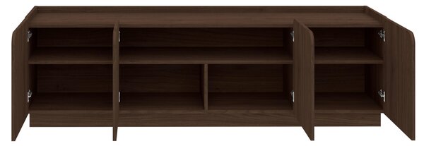 NÍZKA KOMODA, farba vlašského orecha, 180/59,7/40 cm MID.YOU - Online Only drobný nábytok, Online Only
