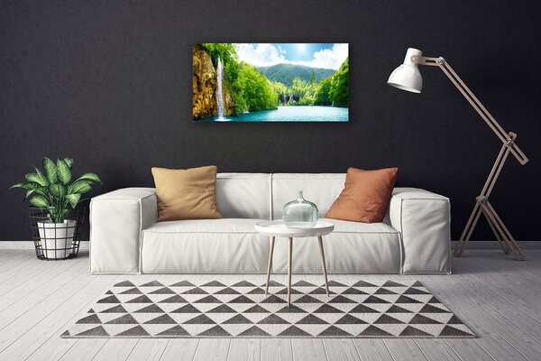Obraz Canvas Hory les jazero príroda 100x50 cm