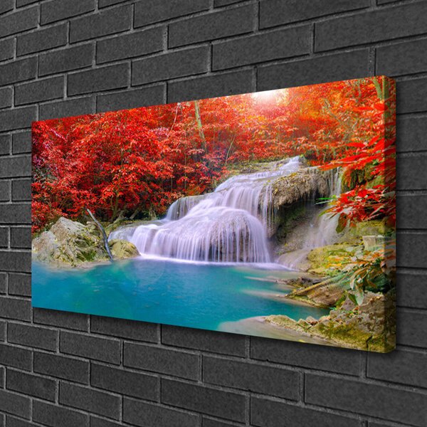 Obraz Canvas Jesenné vodopád les 100x50 cm