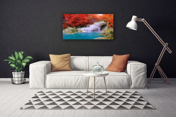 Obraz Canvas Jesenné vodopád les 100x50 cm