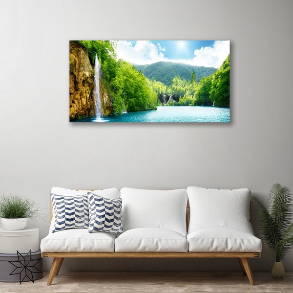 Obraz Canvas Hory les jazero príroda 100x50 cm