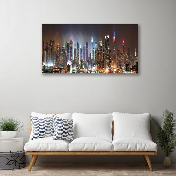 Obraz Canvas Noc mesto new york 100x50 cm