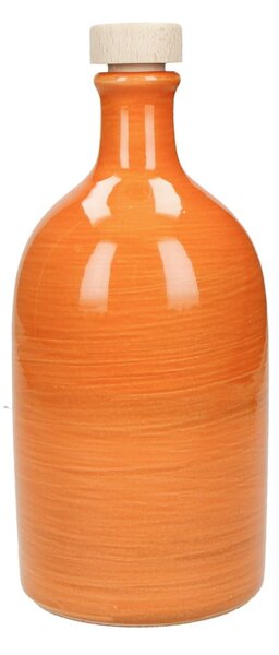Oranžová keramická fľaša na olej Brandani Maiolica, 500 ml