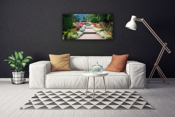 Obraz Canvas Park kvety schody záhrada 100x50 cm