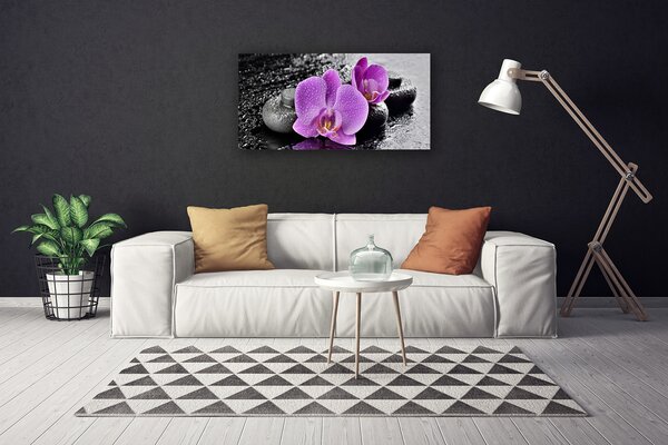 Obraz Canvas Orchidea kvety kamene zen 100x50 cm