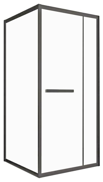 Novoterm Štvorcový sprchový kút NV-Heidi BL SQ 80x80 čierna/transparent - bez vaničky