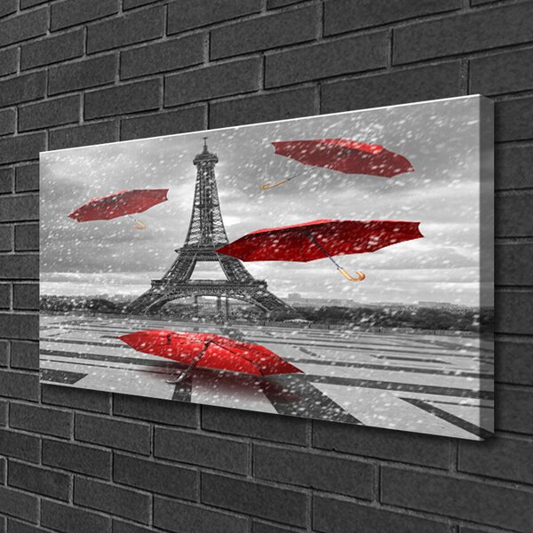 Obraz Canvas Eiffelova veža paríž dáždnik 100x50 cm