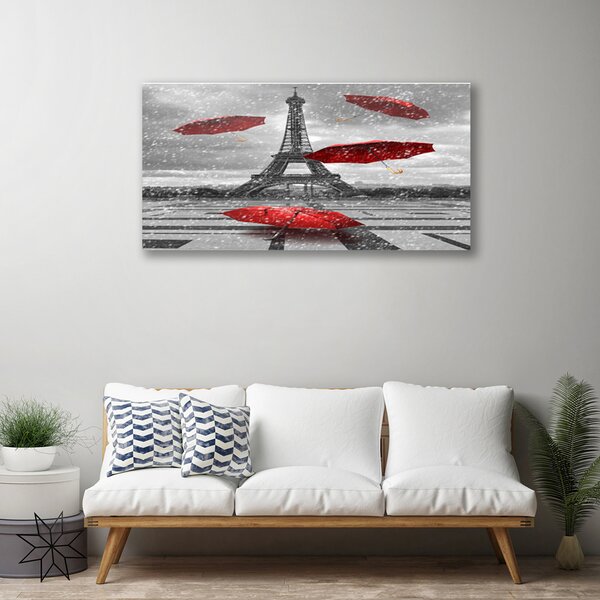 Obraz Canvas Eiffelova veža paríž dáždnik 100x50 cm