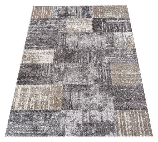 DY Sivý koberec s geometrickým vzorom Panamero 24 Rozmer: 80x150 cm