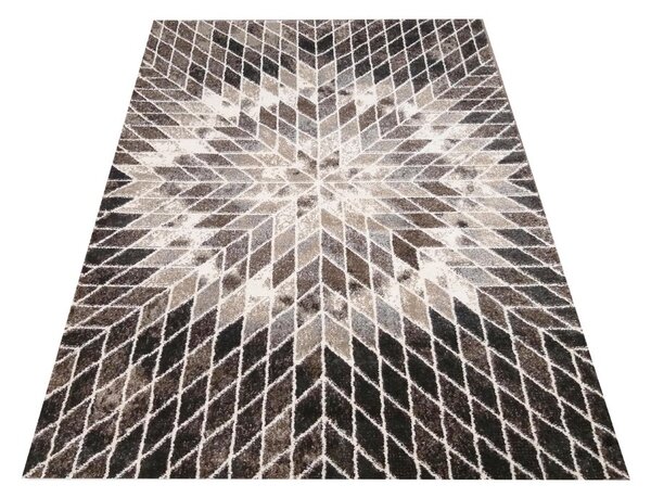 DY Hnedý koberec s geometrickým vzorom Panamero 10 Rozmer: 60x100 cm