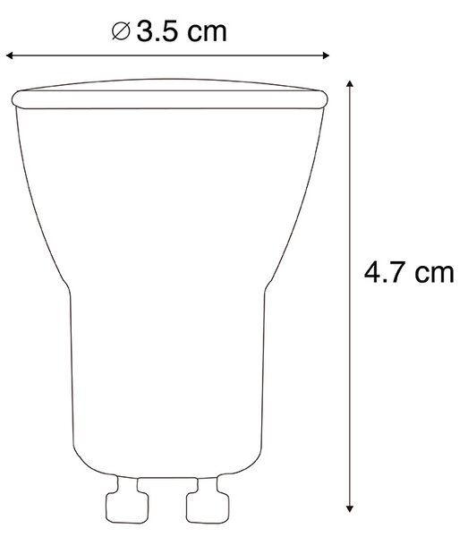 Sada 5 stmievateľných GU10 LED žiaroviek 35 mm 3W 220 lm 2700K