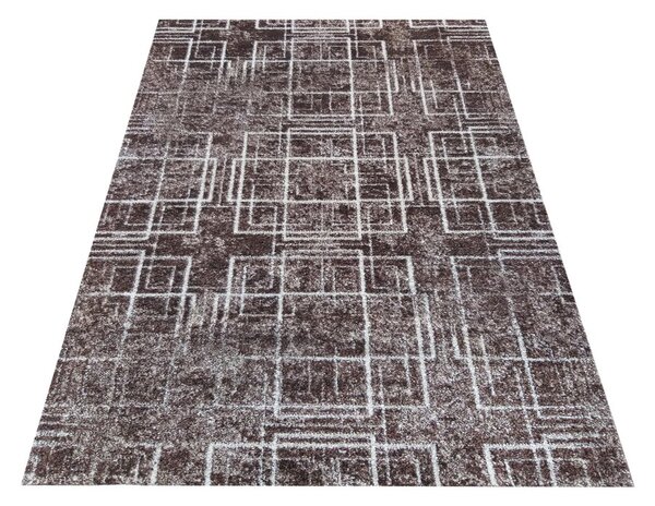 DY Hnedý koberec s bielymi linkami Panamero 09 Rozmer: 60x100 cm