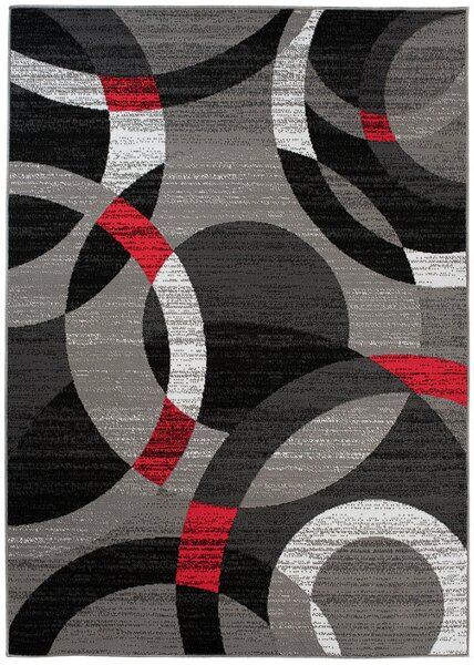 TA Koberec Z984B GRAY MAYA PP ESM Červený Obdĺžnikový Rozmer: 80x150 cm