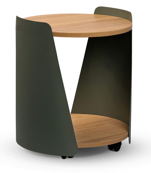 KONFERENČNÝ STOLÍK, zelená, farba duba, kov, kompozitné drevo, 40/40/48 cm Xora - Stolíky do obývačky, Online Only
