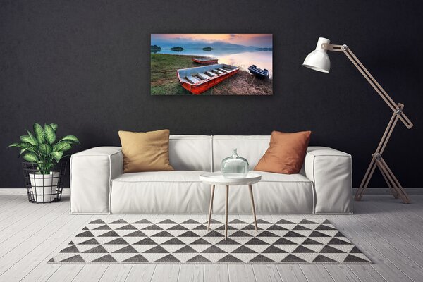 Obraz na plátne Loďka krajina 100x50 cm