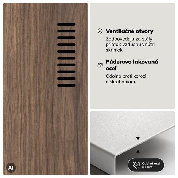 Šatníková skriňa typu L biela, orech, 800x1850x450 mm: JULIA Eco Design