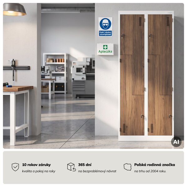Šatníková skriňa typu L biela, orech, 800x1850x450 mm: JULIA Eco Design
