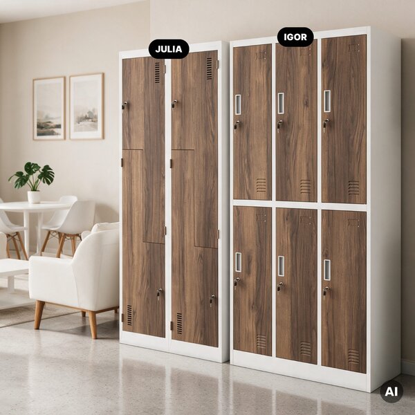 Šatníková skriňa typu L biela, orech, 800x1850x450 mm: JULIA Eco Design