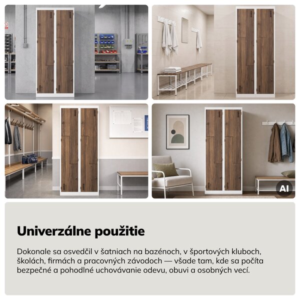 Šatníková skriňa typu L biela, orech, 800x1850x450 mm: JULIA Eco Design