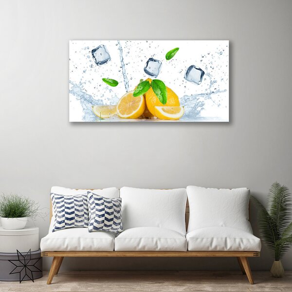 Obraz na plátne Citrón kostka ľadu kuchyňa 100x50 cm