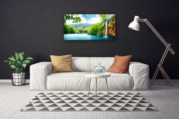 Obraz na plátne Vodopád jazero príroda 100x50 cm