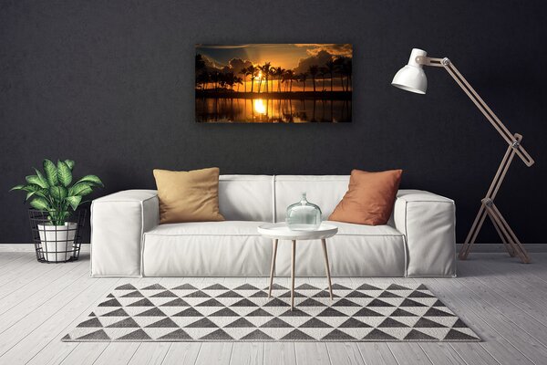 Obraz na plátne Stromy slnko krajina 100x50 cm