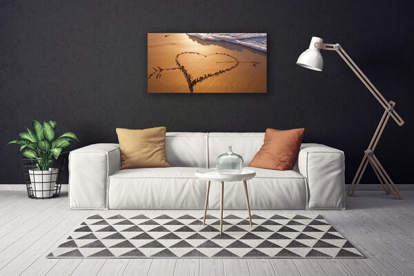 Obraz na plátne Pláž srdce more umenie 100x50 cm