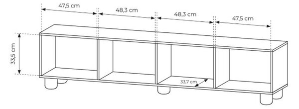 TV stolík Arlo 200 cm - dub vicenza