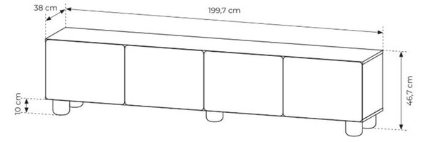 TV stolík Arlo 200 cm - dub vicenza