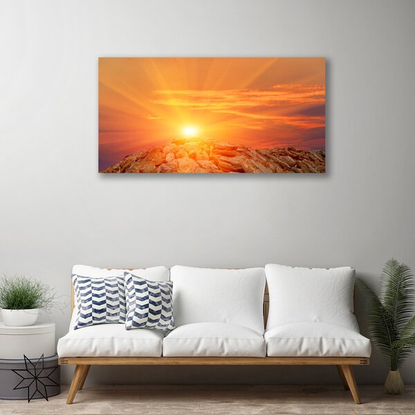 Obraz Canvas Slnko nebo hora krajina 100x50 cm