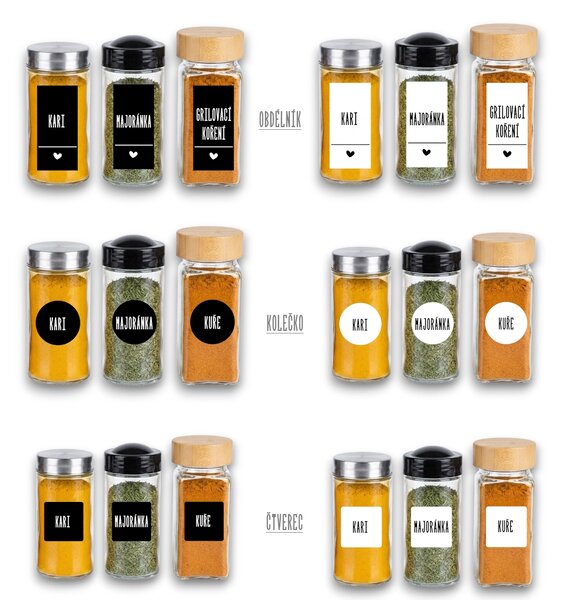 Orion Sada 16ks koreničiek BLACK 80ml + 4ks organizér na koreničky VASKY + sada 16ks štítkov