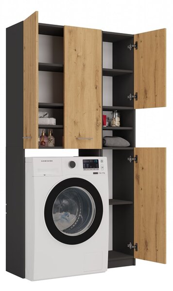 Kúpeľňová skrinka MARPOL DD Antracit + dub artisan
